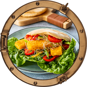 FISH &amp; CHIPS MED ERTEPURÉ OG REMULADE