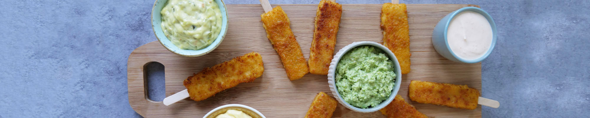 Fiskepinner med dipper