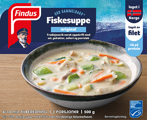 God Gammeldags Fiskesuppe pakning finner du i frysedisken