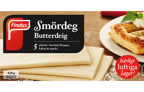 Pakningsbilde: Findus butterdeig (smørdeig) - ferdige plater