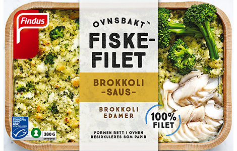 Ovnsbakt fiskefilet med brokkolisaus