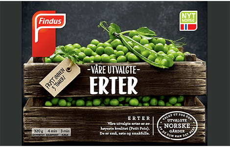 Produktbilde Findus Våre utvalgte erter - grønne erter i trekasse